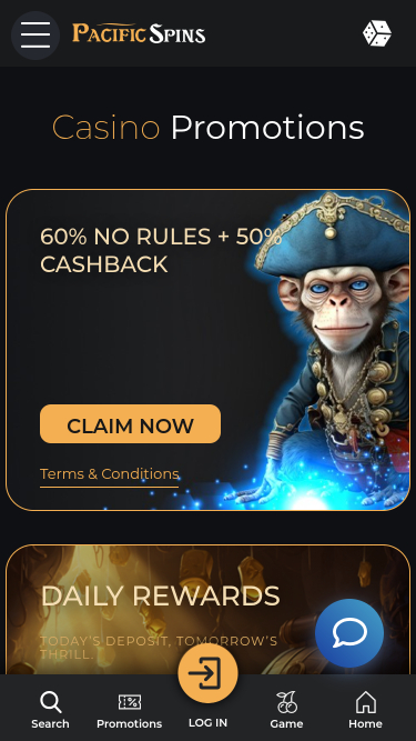 Pacific Spins Casino Mobile Promotions