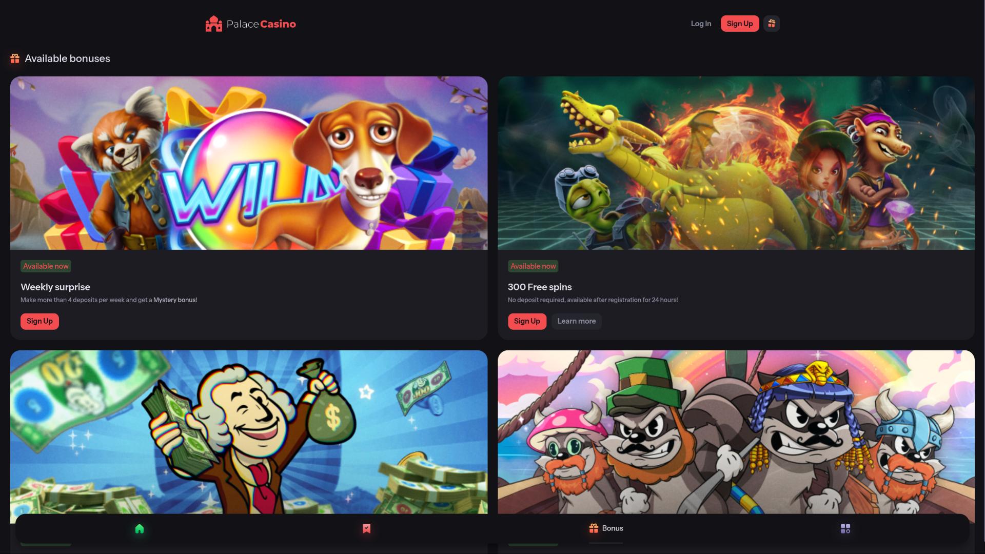 Palace Casino promotions page