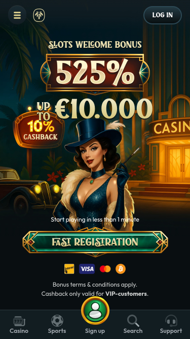 Palm Casino Mobile Homepage