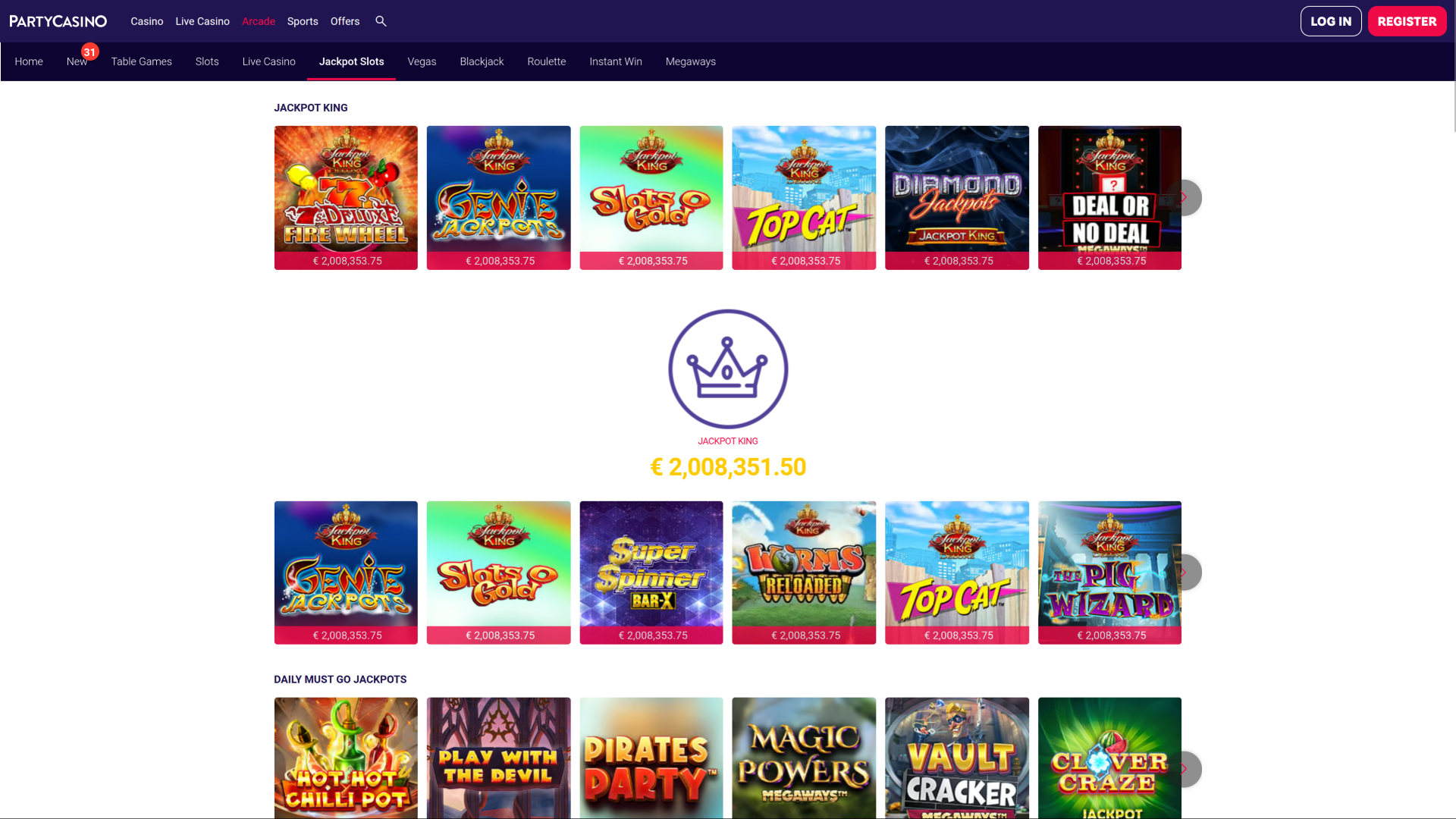 PartyCasino Desktop Jackpot