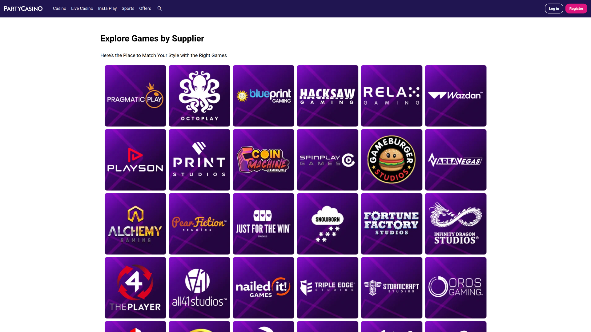 PartyCasino Desktop Game Developers