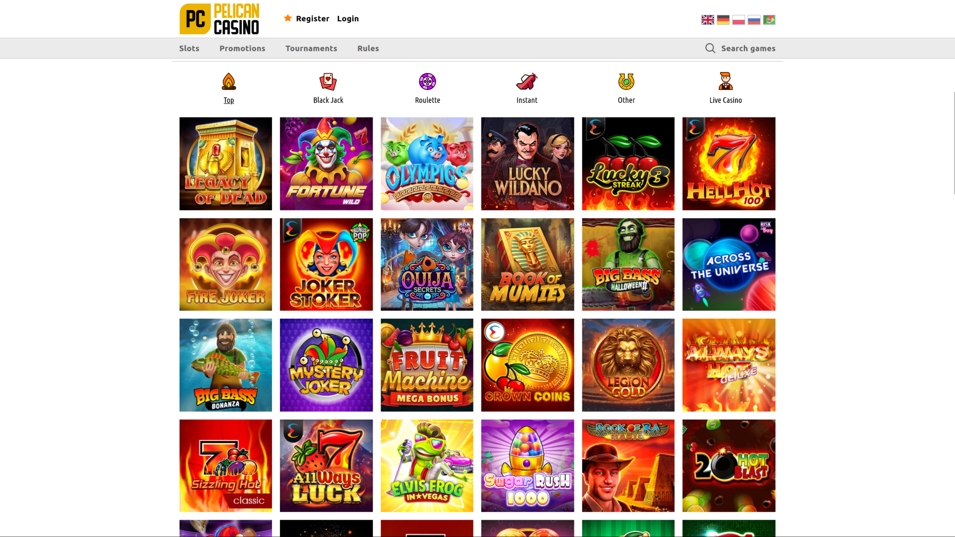 Pelican Casino Desktop Games