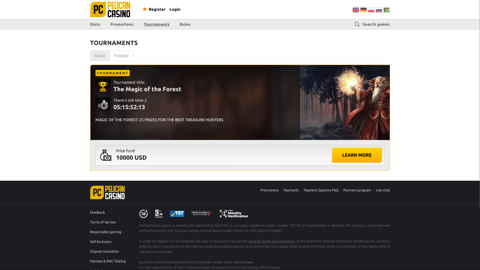 Pelican Casino Desktop Tournaments