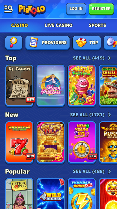 Pistolo Casino Mobile Games