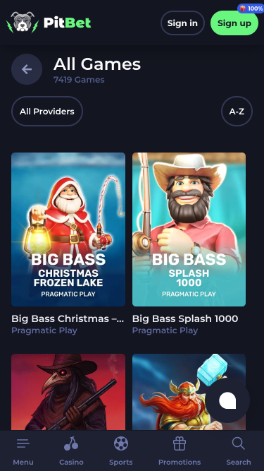 PitBet Casino Mobile Games