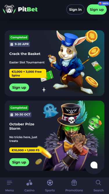 PitBet Casino Mobile Tournaments