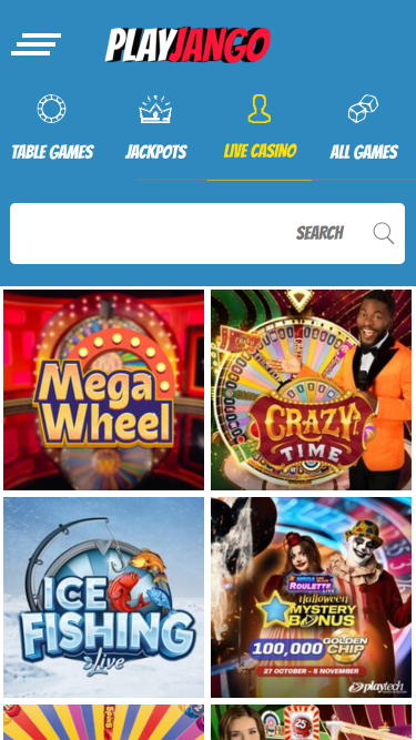 Play Jango Casino Mobile Live Dealer