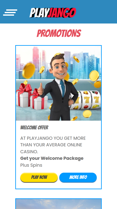 Play Jango Casino Mobile Promotions