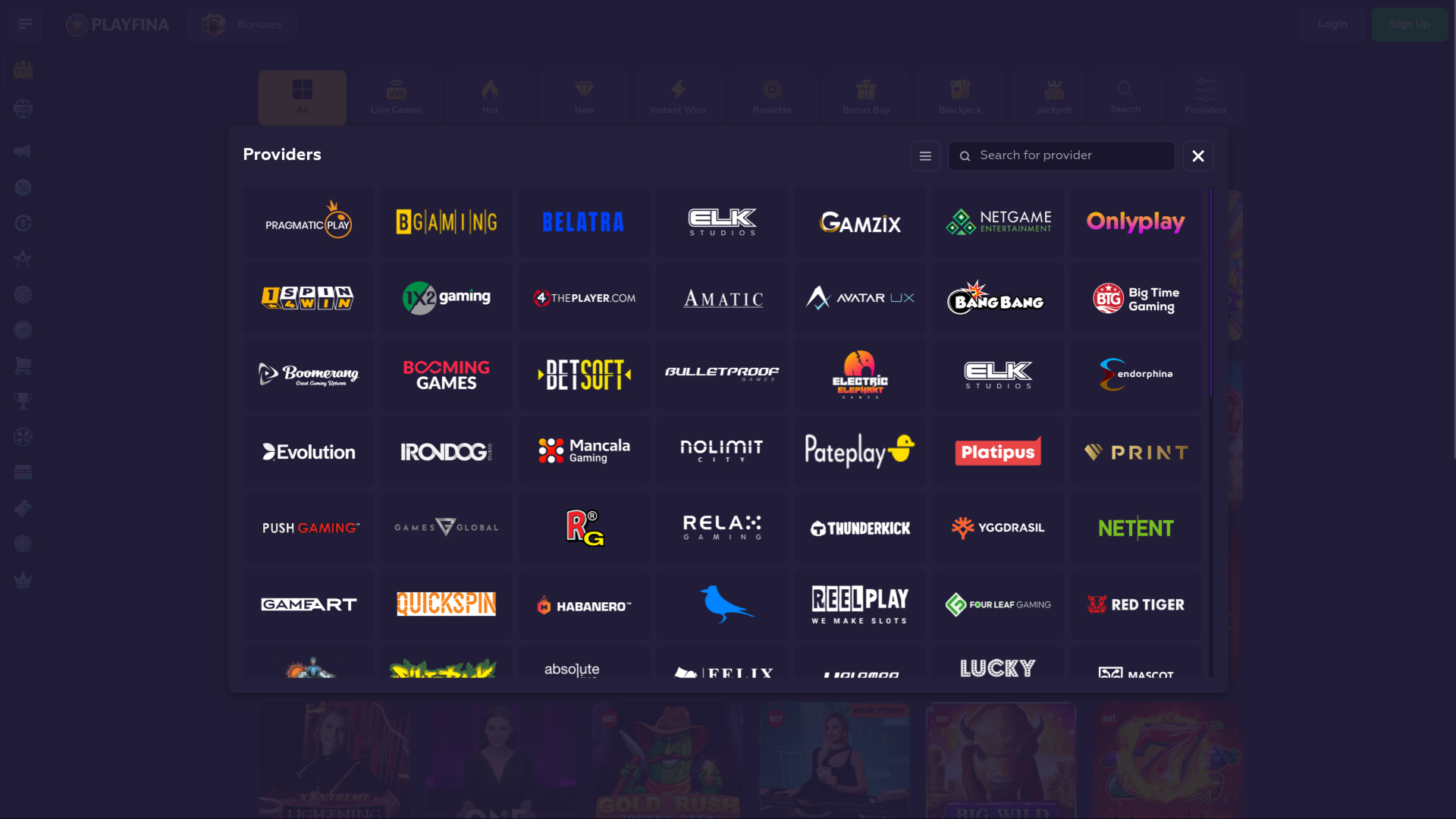 Playfina Casino Desktop Game Developers