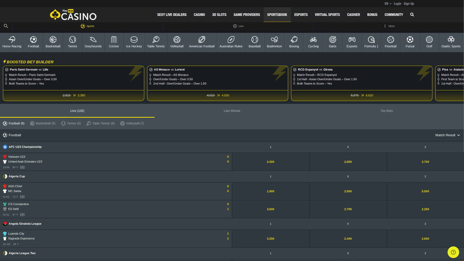 Playhub Casino Desktop Sports