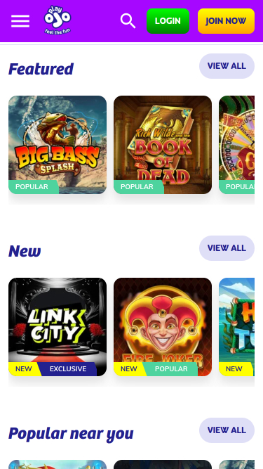 PlayOJO Casino Mobile Games