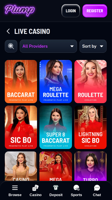 Plump Casino Live Dealer