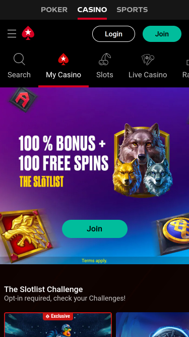 PokerStars Mobile Homepage