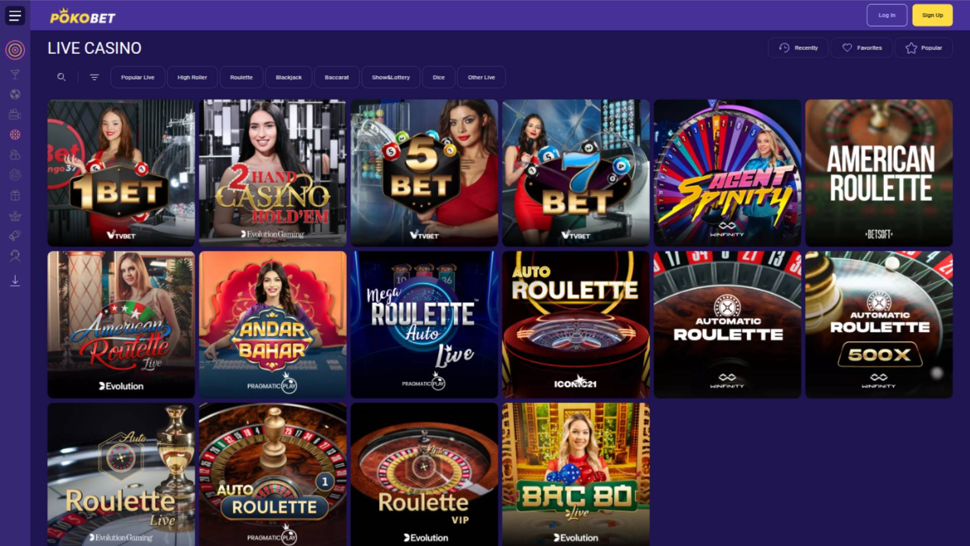 PokoBet Casino Live Dealer