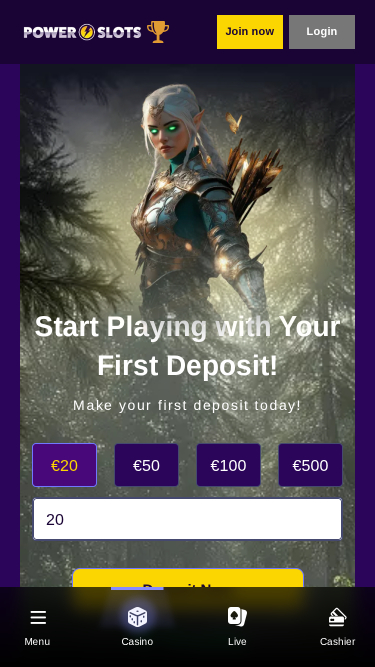 Power Slots Casino Mobile Homepage