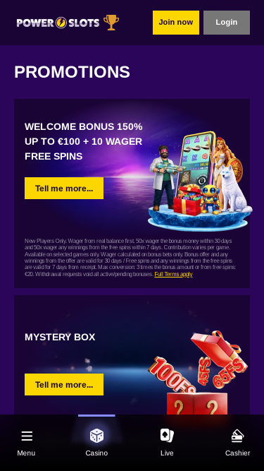Power Slots Casino Mobile Promotions