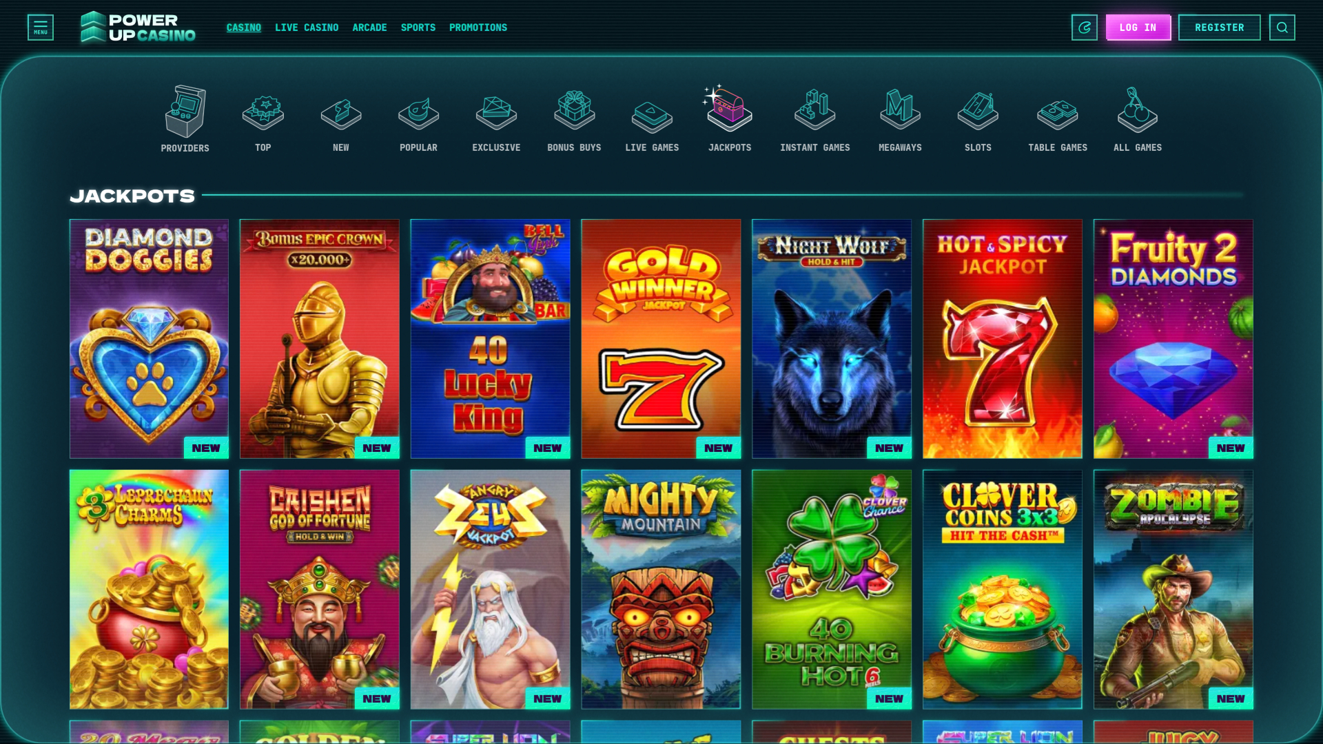 PowerUp Casino Desktop Jackpot