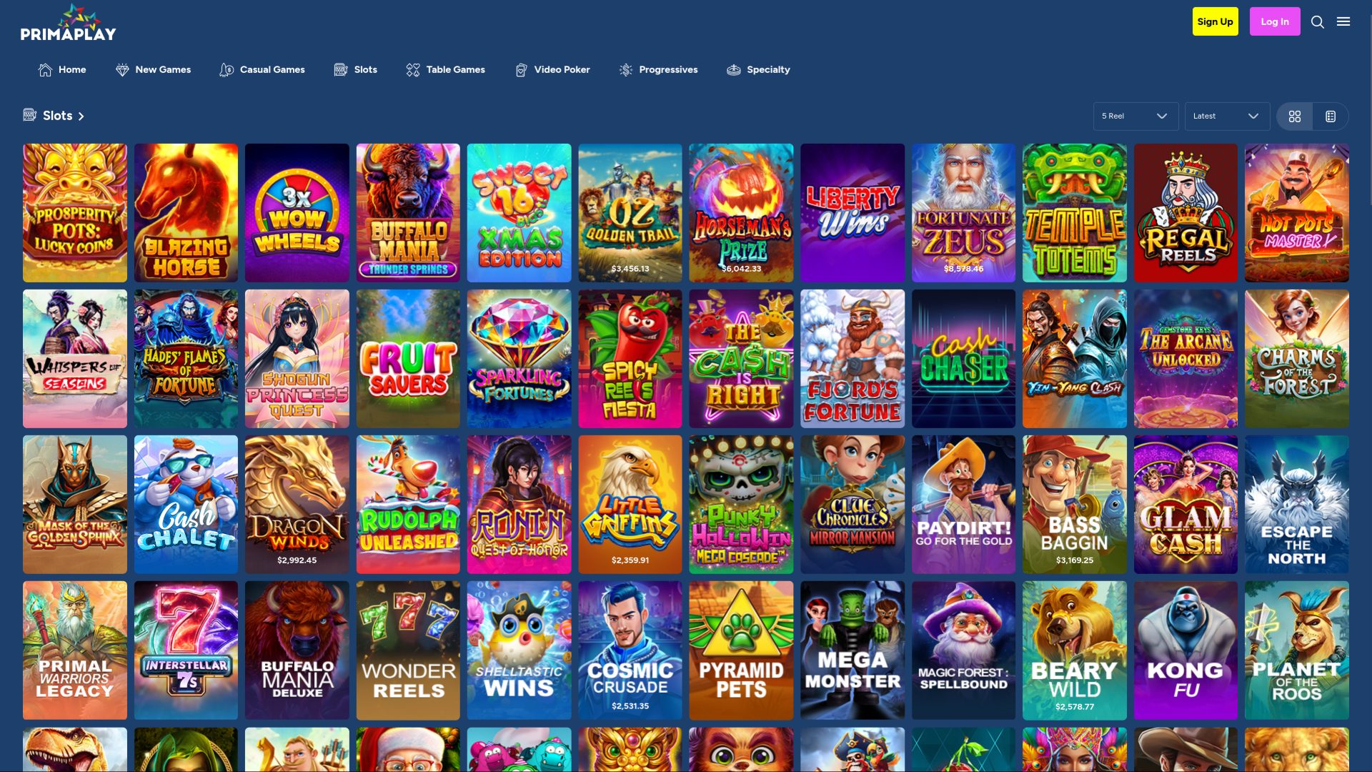 PrimaPlay Casino Desktop Games