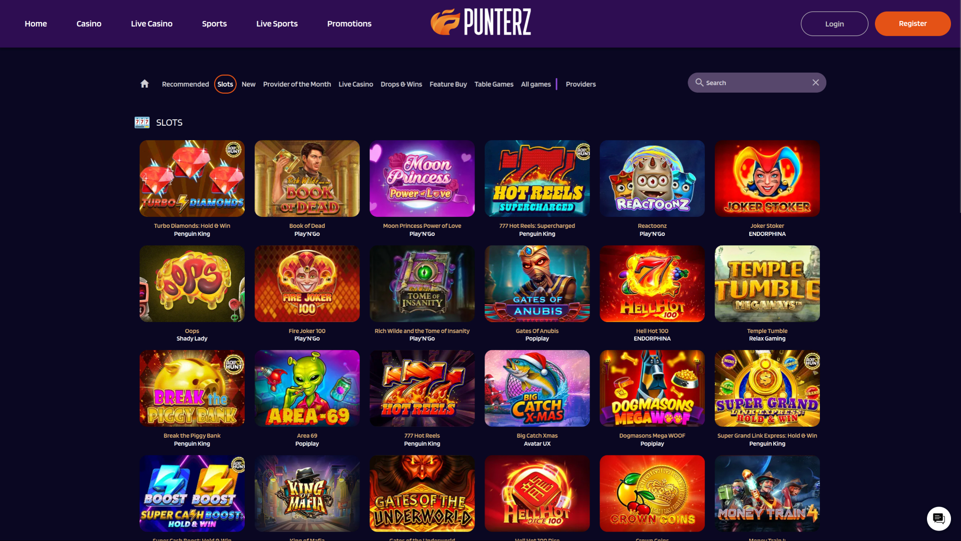 Punterz Casino Desktop Games