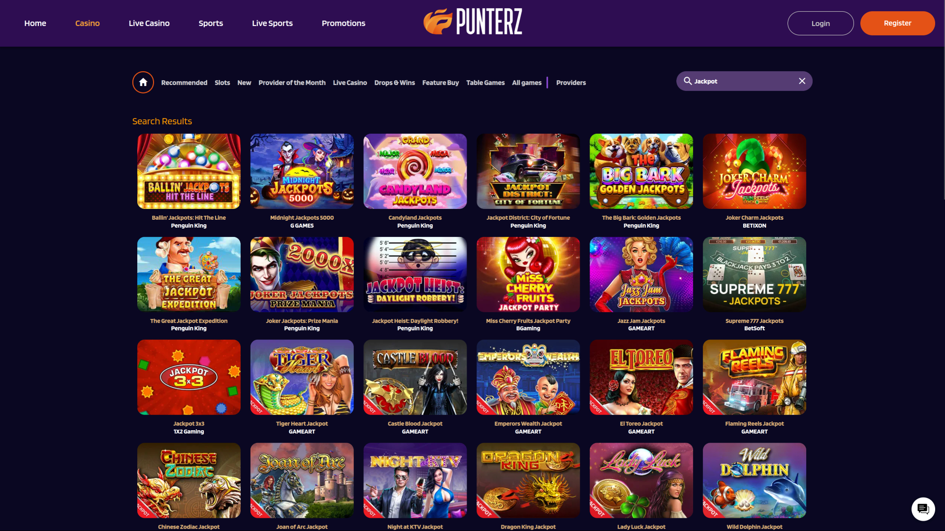 Punterz Casino Desktop Jackpot