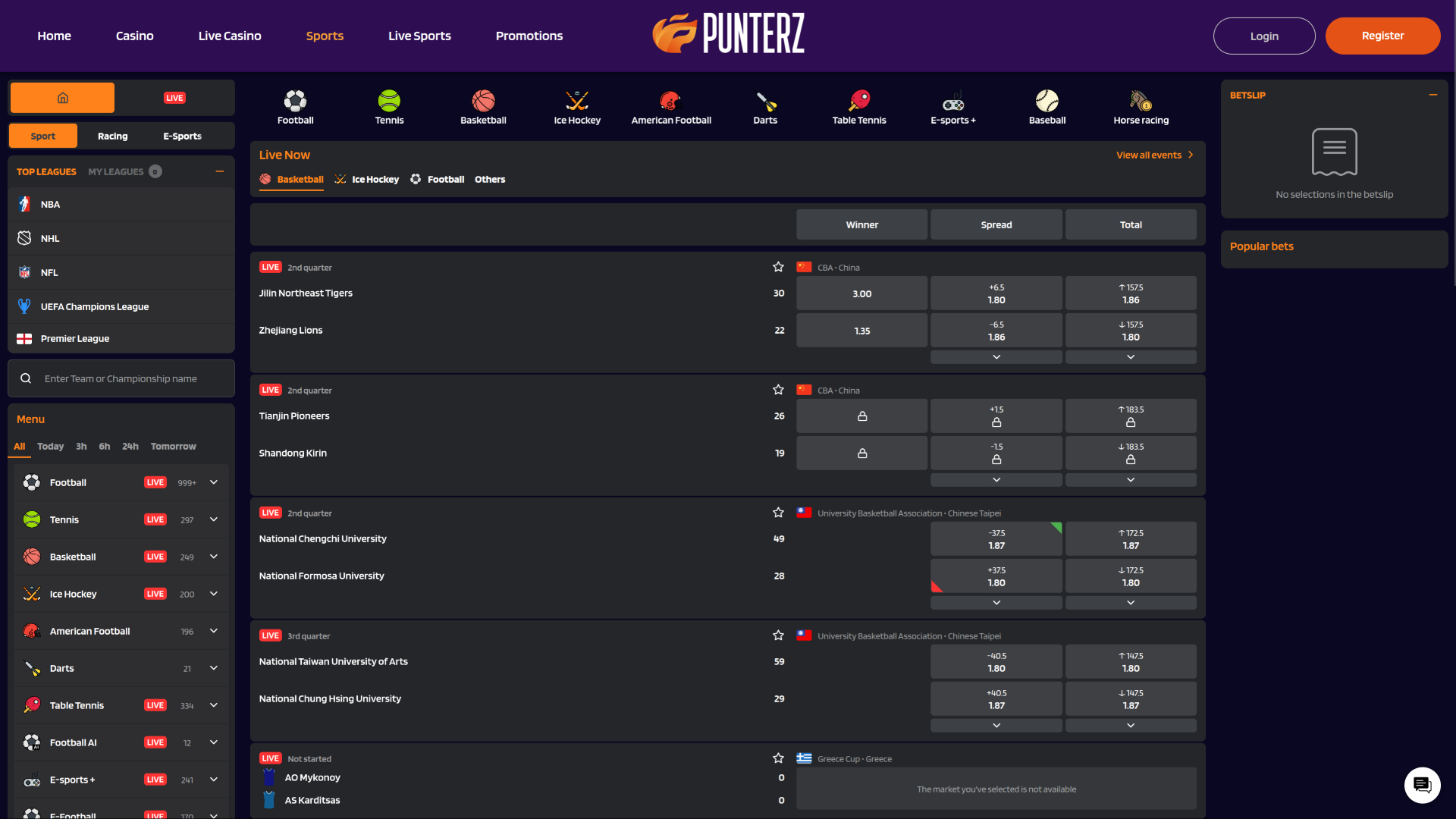 Punterz Casino Desktop Sports