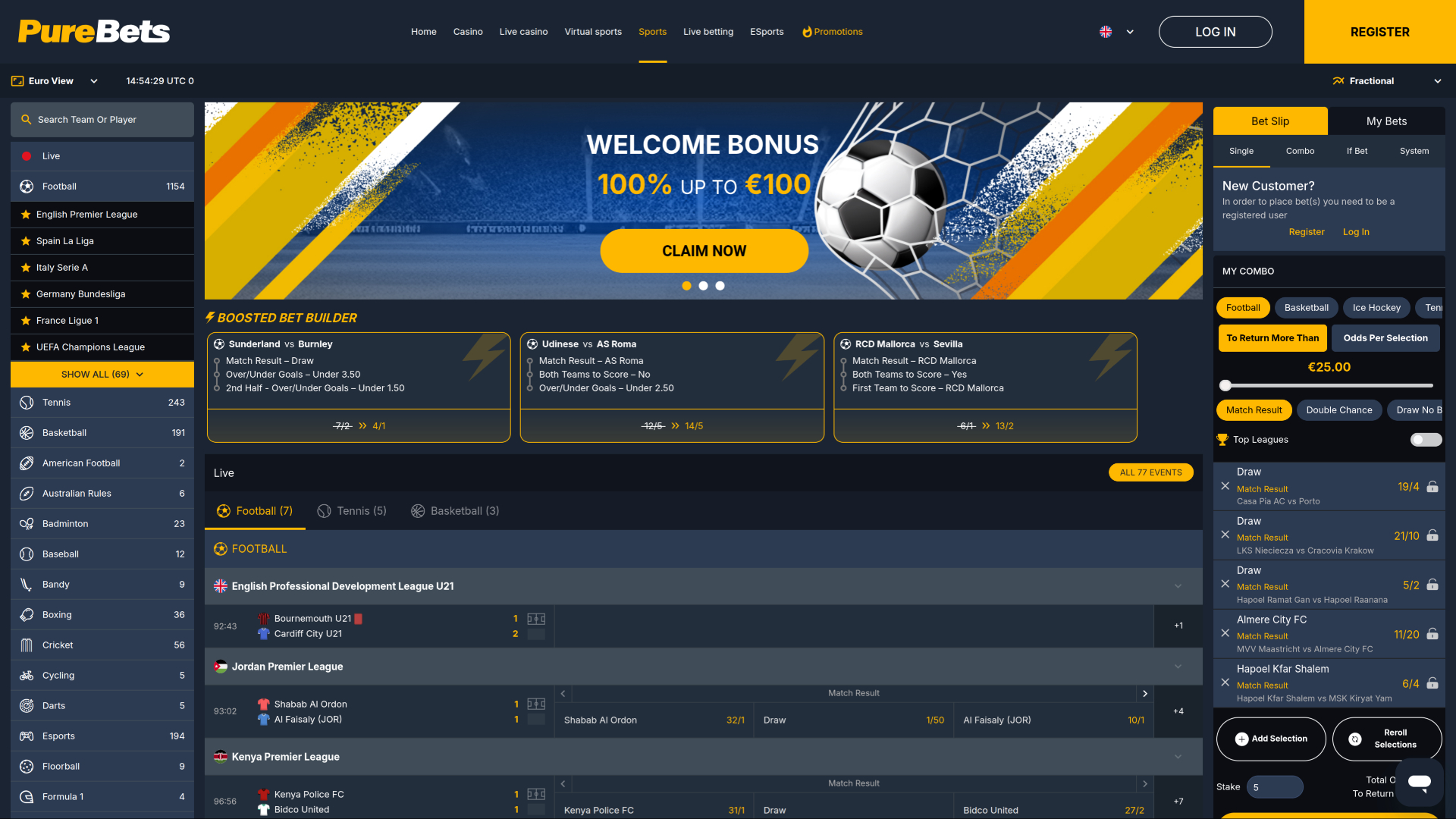 PureBets Casino Desktop Sports Betting