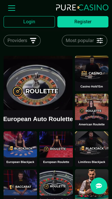 PureCasino Mobile Live Dealer