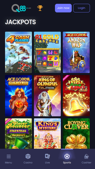 Q88bets Mobile Jackpot