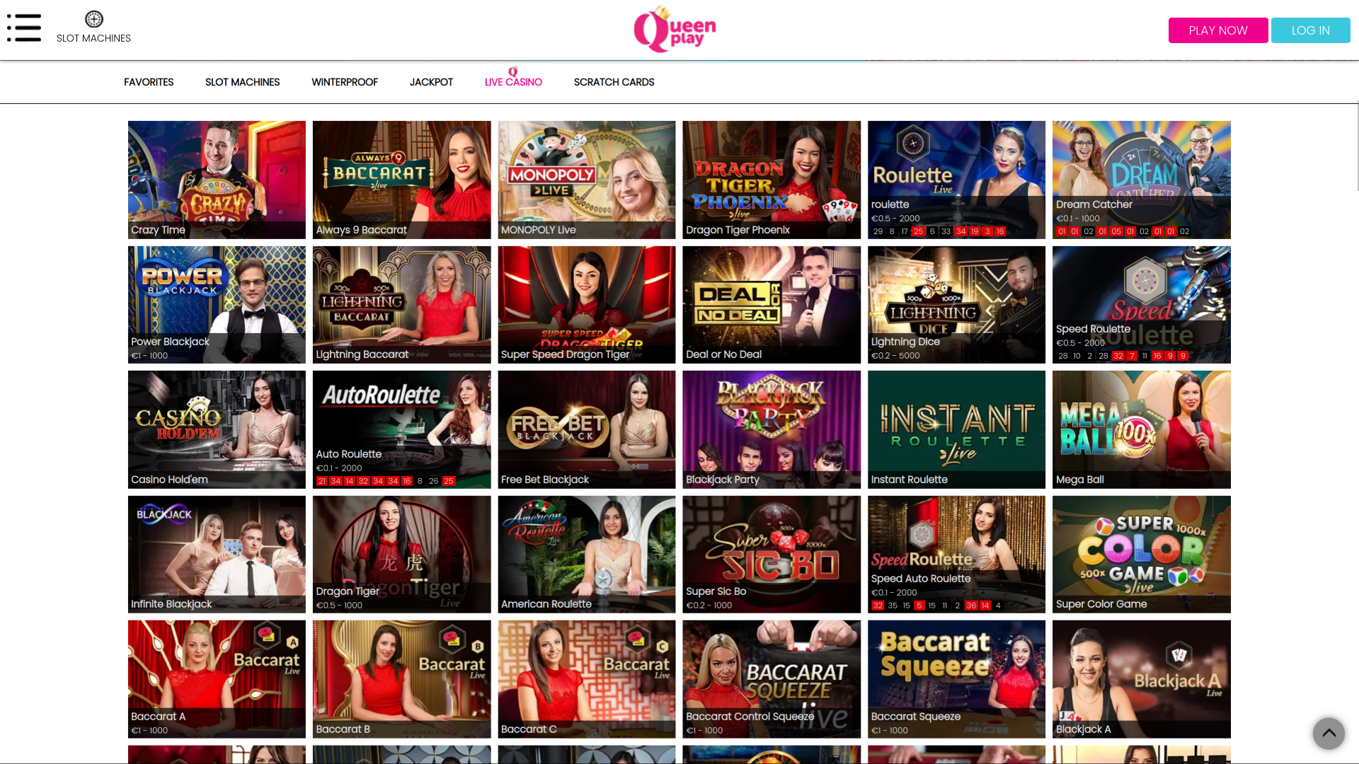 Queen Play Casino Desktop Live Dealer