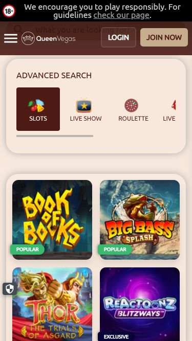 Queen Vegas Casino Mobile Games