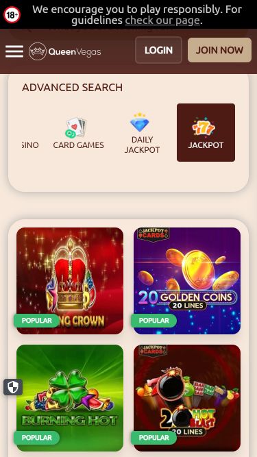 Queen Vegas Casino Mobile Jackpot