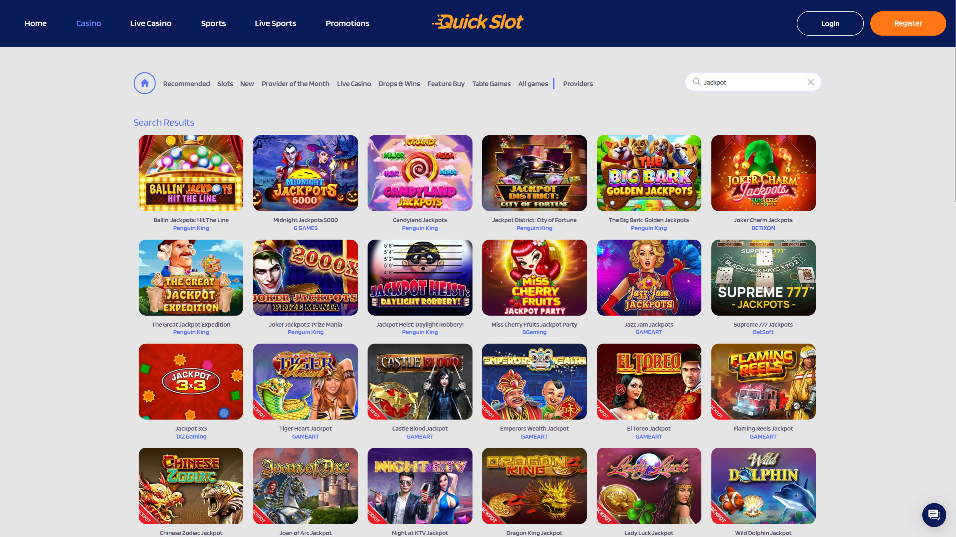 QuickSlot Casino Desktop Jackpot