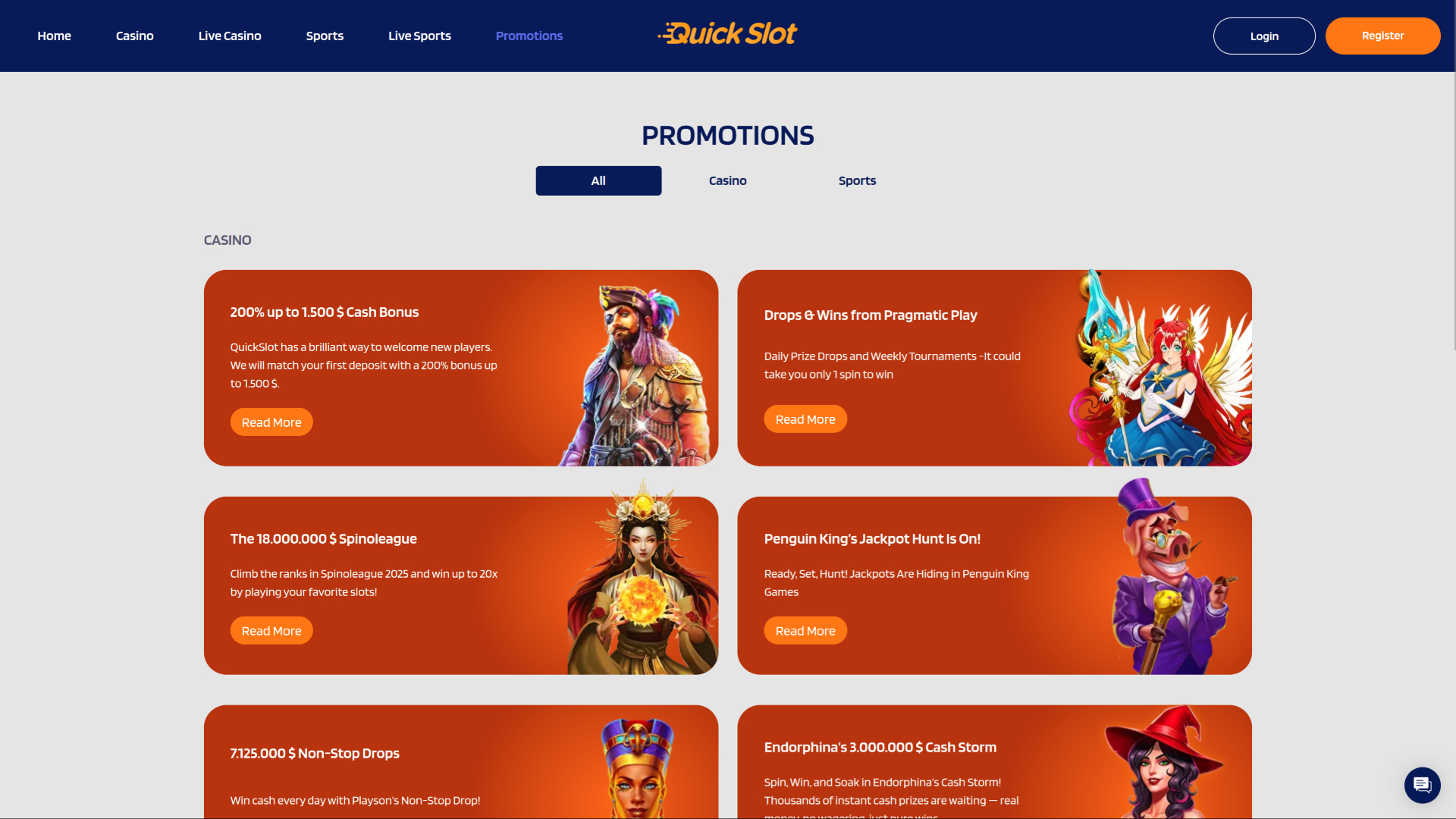 QuickSlot Casino Desktop Promotions