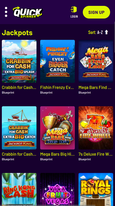 Quickspinner Casino Mobile Jackpot