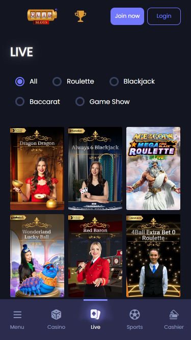 Quid Slots Casino Mobile Live Dealer