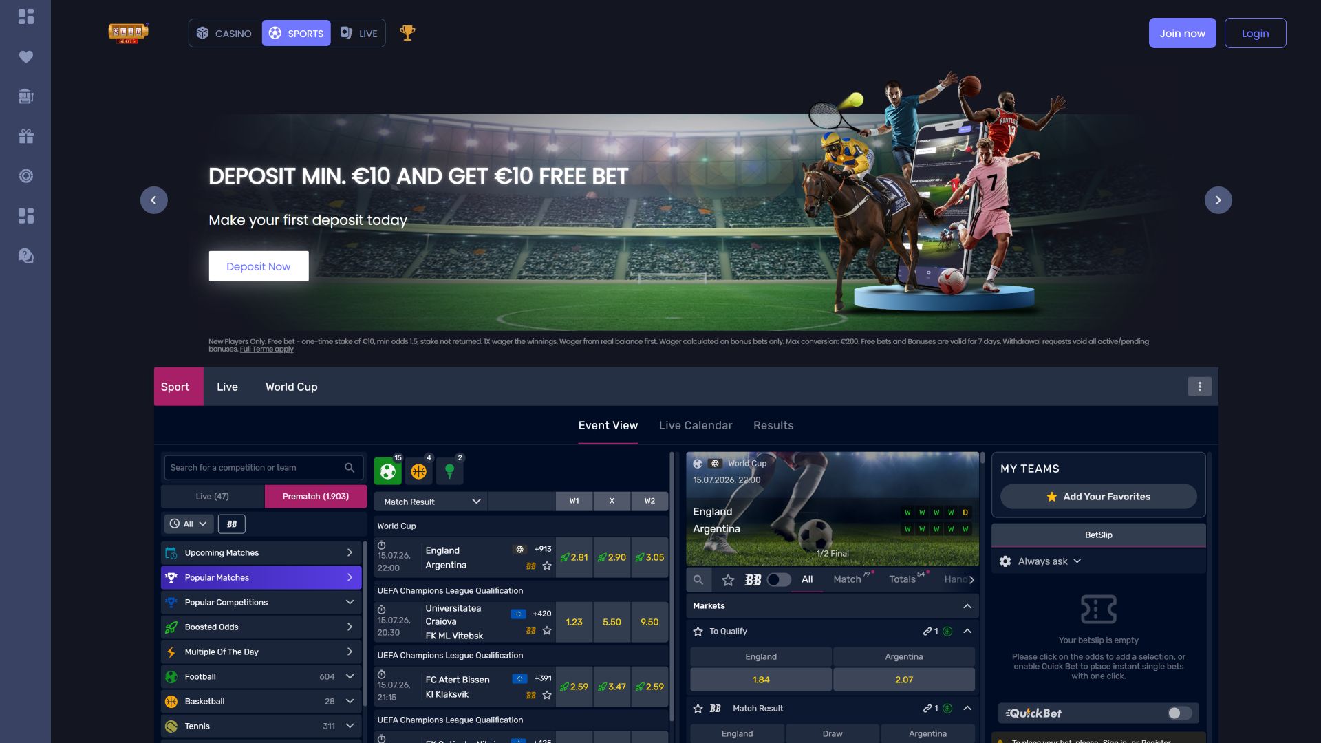 Quid Slots Casino Desktop Sports