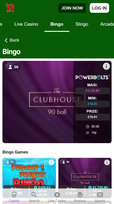 Rainbow Riches Casino Mobile Bingo