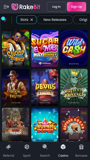 RakeBit Casino Mobile Games