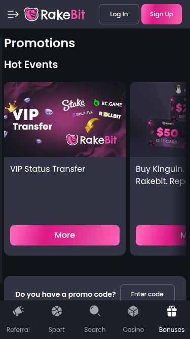 RakeBit Casino Mobile Promotions