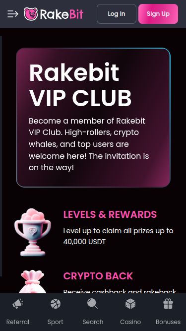 RakeBit Casino Mobile VIP Program