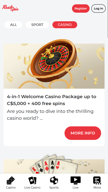 RealSpin Casino Mobile Promotions
