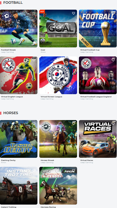 RealSpin Casino Mobile Virtual Sports