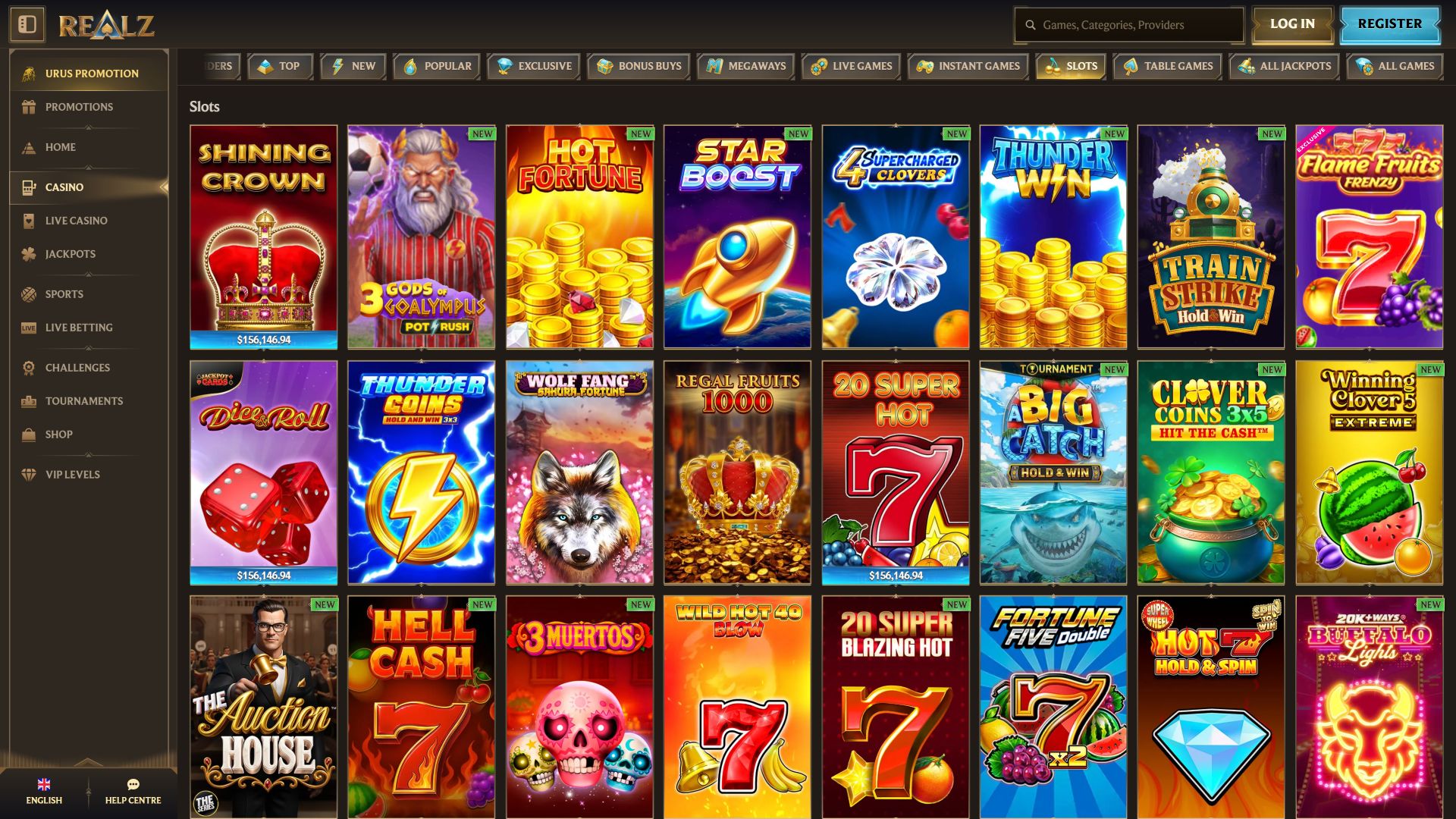 Realz Casino Desktop Games