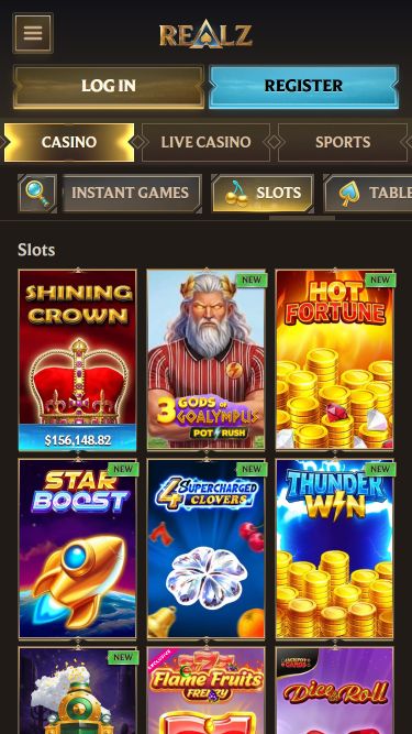 Realz Casino Mobile Games