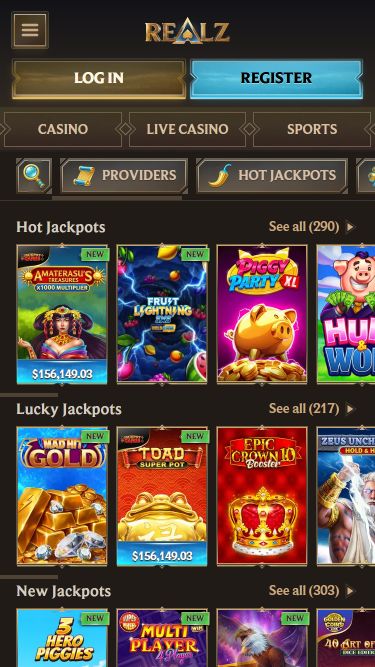 Realz Casino Mobile Jackpot