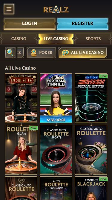 Realz Casino Mobile Live Dealer