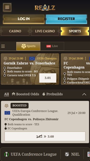 Realz Casino Mobile Sports