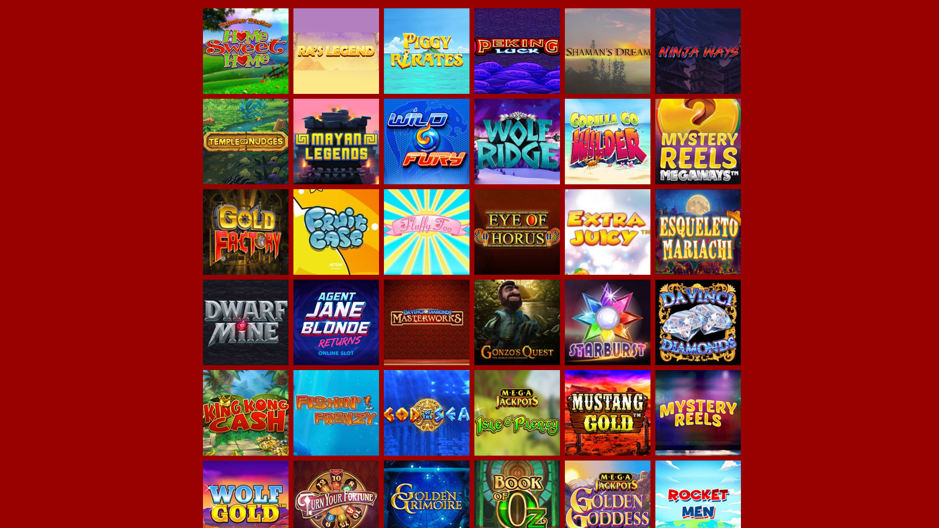 Red Spins Casino Desktop Games