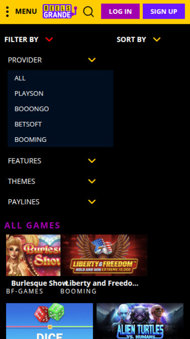 Reels Grande Casino Game Developers Mobile