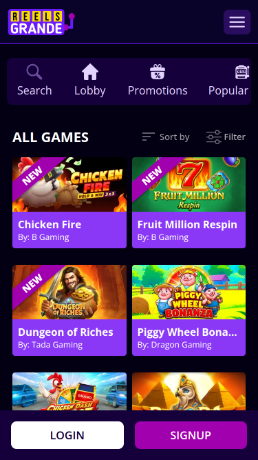 Reels Grande Casino Mobile Games